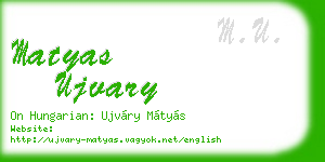 matyas ujvary business card